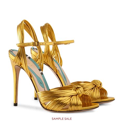 gucci gold knot sandals|Gucci sandals women gold.